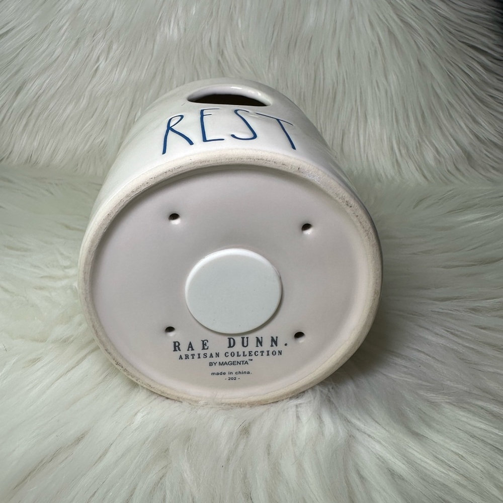 Rae Dunn White Rest Birdhouse with blue letters - Picture 3 of 3